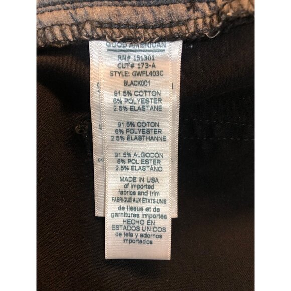 Good American Good Legs Hi Rise Skinny Black Jeans Lace Up Detail Size 8 - Picture 7 of 9